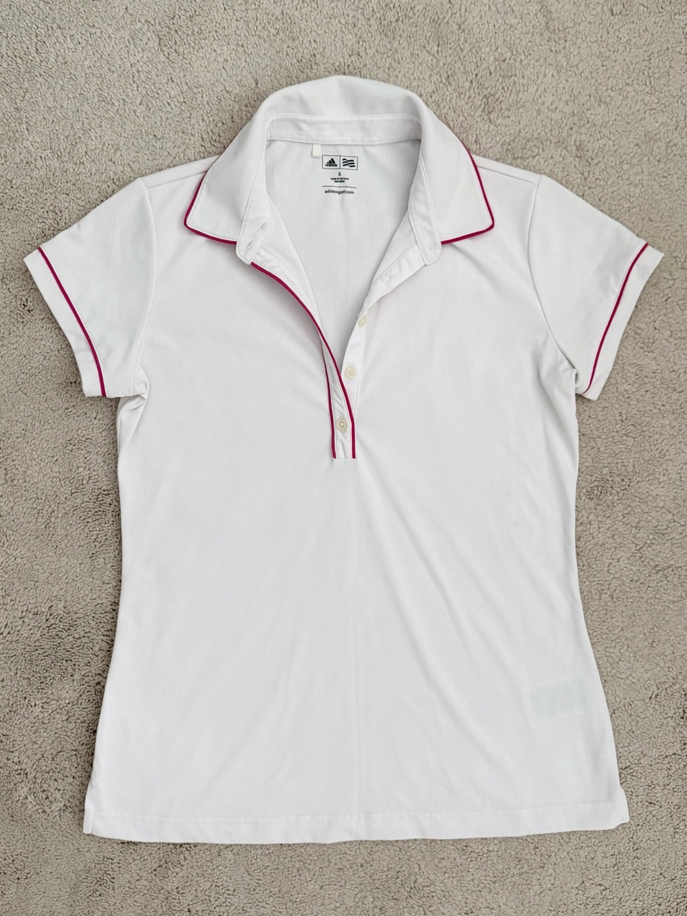Adidas White Golf Shirt Size Small - Picture 3 of 14